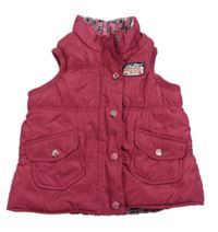 Malinová šusťáková zateplená oboustranná vesta C&A