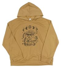 Béžová mikina s houbičkami a kapucí Shein