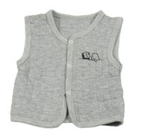Šedá tepláková vesta se zvířátky 