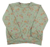 Světlezelená mikina s kytičkami Nutmeg