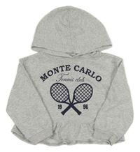 Šedá melírovaná mikina s raketami a kapucí H&M