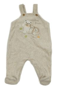 Béžový sametový overal se zvířátky Thun