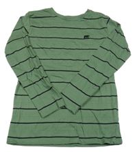 Khaki-černé pruhované triko s medvídkem Dunnes