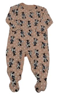 Světlerůžový puntíkovaný overal s Minnie Disney 