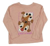 Růžové triko s Chipem a Dalem Disney 
