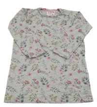 Šedá kytičkovaná tepláková tunika YoungStyle 