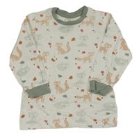 Bílo-khaki triko s liškami Alana