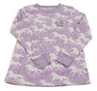 Levandulová fleecová mikina s koníky Dunnes