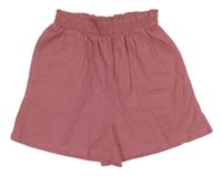 Růžové lněné sukňové kraťasy Yigga 