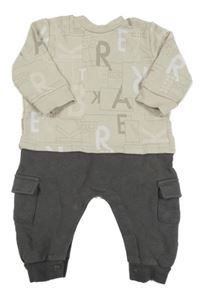 Béžovo-šedý overal s kapsami a písmenky Ted  Baker 