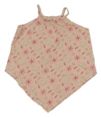 Světlerůžový top s mořskými živočichy a cípem Topolino 