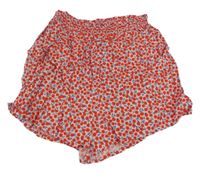 Světlerůžové plátěné kraťasy s třešničkami Next