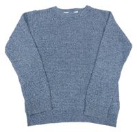 Modro-světlemodrý vzorovaný melírovaný svetr H&M