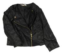 Černý koženkový podšitý crop křivák H&M
