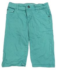Modrozelené stretch fit riflové kraťasy H&M