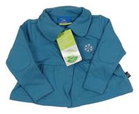 Nové - modrozelený teplákový kabátek s výšivkou a límečkem Topolino