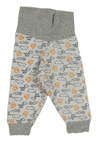 Bílo-šedé tepláky se srdíčky lupilu