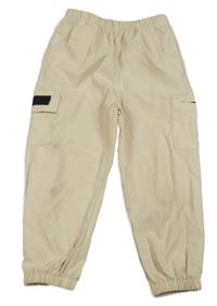 Smetanové cargo cuff šusťákové kalhoty zn. SHEIN