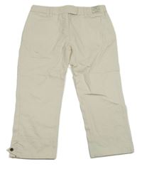 Nové - smetanovo-fialové pruhované chino plátěné crop kalhoty Next