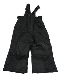 Černé šusťákové zimní oteplovačky s kšandami etirel