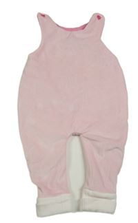 Světlerůžové plyšové laclové podšité kalhoty