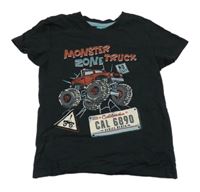 Černé tričko s monster truckem little kids