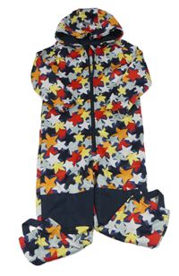 Tmavomodro-barevná softshellová kombinéza s hvězdičkami a kapucí Lupilu
