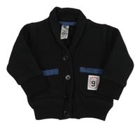 Černá propínací teplá mikina s nášivkou BASIC