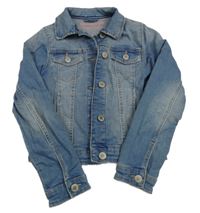 Světlemodrá tepláková riflová crop bunda s límečkem C&A