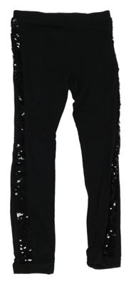 Černé legíny s flitrovým pruhem F&F