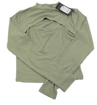 Nové - khaki žebrované bolérko se všitým crop topem New Look