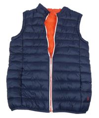 Tmavomodrá prošívaná šusťáková zateplená vesta OKaïdi