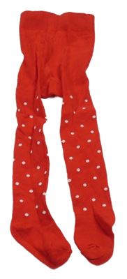 Červené punčocháče s bílými puntíky St. Bernard