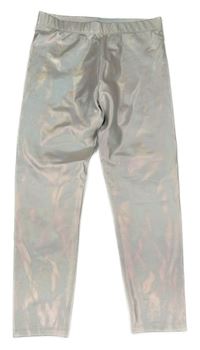 Stříbrné metalické koženkové legíny George