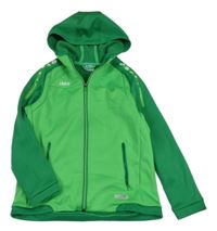 Zeleno-tmavozelená thermo propínací mikina s logem a kapucí JAKO