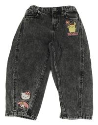 Tmavošedé plísňové rifle s Kitty H&M