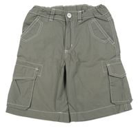 Tmavošedé cargo plátěné kraťasy alive