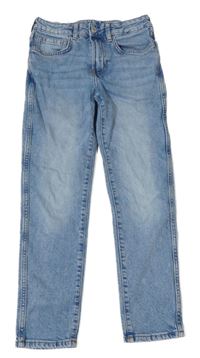 Modré šisované relaxed fit waist tapered leg rifle H&M