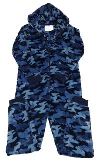Modrá army plyšová kombinéza s kapucí F&F