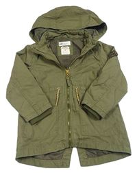 Khaki plátěná jarní parka s kapucí H&M