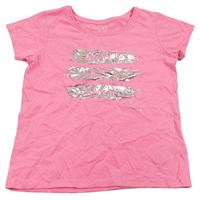 Neonově růžové melírované tričko s nápisem Primark