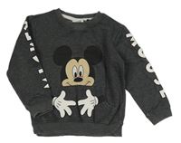 Tmavošedá melírovaná mikina s Mickeym Next