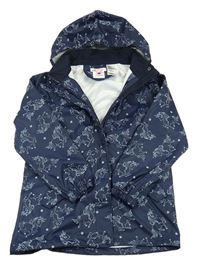 Tmavomodrá nepromokavá parka s jednorožci a kapucí H&M