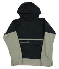 Černo-khaki mikina s kapucí Nutmeg