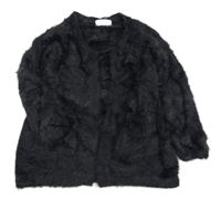 Černý chlupatý svetrový cardigan H&M
