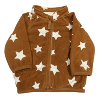 Hnědá fleecová propínací mikina s hvězdami Ergee