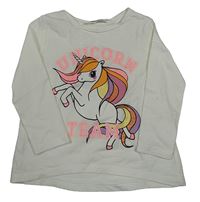 Smetanové triko s jednorožcem H&M