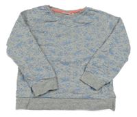 Šedá melírovaná mikina s motýly a ptáčky Name it