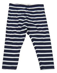 Tmavomodro-bílé pruhované legíny Dunnes