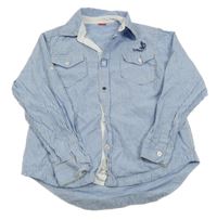 Modro-bílá pruhovaná košile s výšivkou S. Oliver